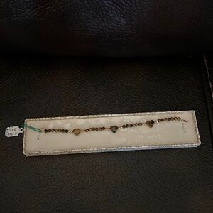 14k yellow gold unisex beaded natural tiger eye hearts bracelet 💗